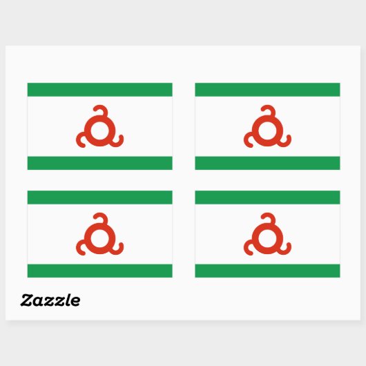 Sticker Rectangulaire Drapeau d'Ingouchie (Feuille)