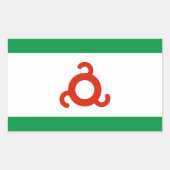 Sticker Rectangulaire Drapeau d'Ingouchie (Devant)