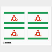 Sticker Rectangulaire Drapeau d'Ingushetia (Feuille)