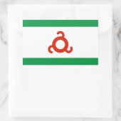 Sticker Rectangulaire Drapeau d'Ingushetia (Sac)