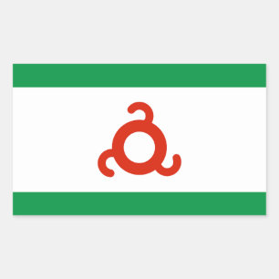 Sticker Rectangulaire Drapeau d'Ingushetia