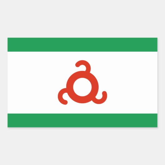 Sticker Rectangulaire Drapeau d'Ingushetia (Devant)