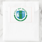 Sticker Rectangulaire Drapeau d'Irvine, Californie (Sac)