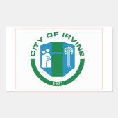 Sticker Rectangulaire Drapeau d'Irvine, Californie (Devant)