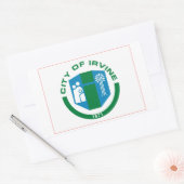 Sticker Rectangulaire Drapeau d'Irvine, Californie (Enveloppe)