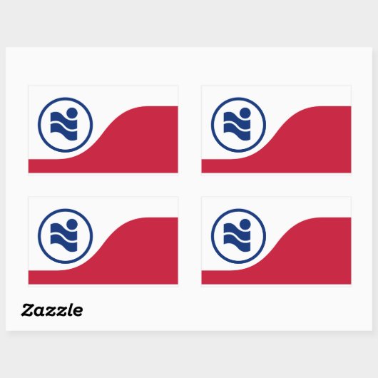 Sticker Rectangulaire Drapeau d'Irving, Texas (Feuille)