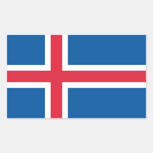Sticker Rectangulaire Drapeau d'Islande (Devant)
