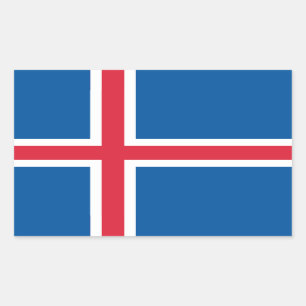 Sticker Rectangulaire Drapeau d'Islande