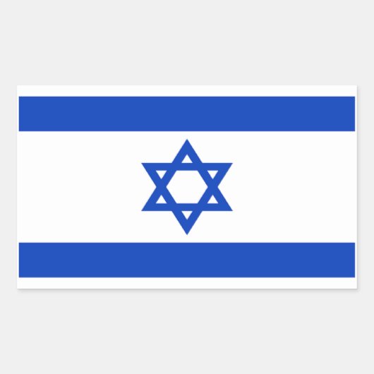 Sticker Rectangulaire Drapeau d'Israël (Devant)