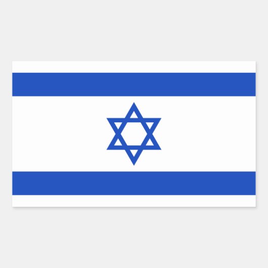 Sticker Rectangulaire Drapeau d'Israël (Devant)