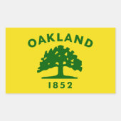 Sticker Rectangulaire Drapeau d'Oakland, Californie (Devant)