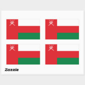 Sticker Rectangulaire Drapeau d'Oman (Feuille)