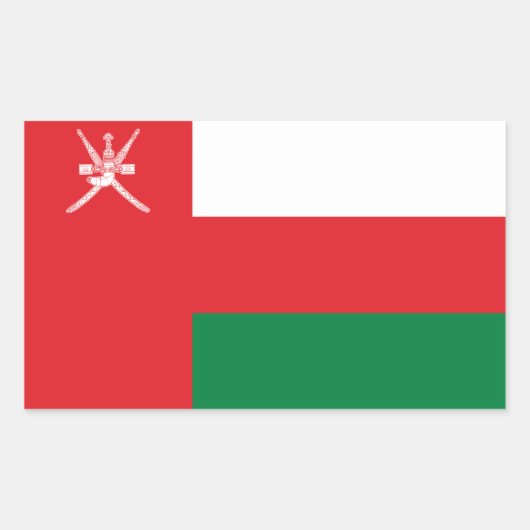 Sticker Rectangulaire Drapeau d'Oman (Devant)