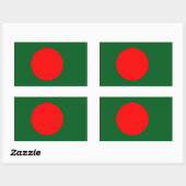 Sticker Rectangulaire Drapeau du Bangladesh (Feuille)
