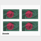 Sticker Rectangulaire Drapeau du Bangladesh (Feuille)