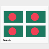 Sticker Rectangulaire Drapeau du Bangladesh, Drapeau du Bangladesh (Feuille)