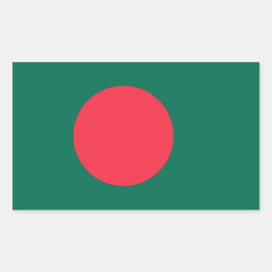 Sticker Rectangulaire Drapeau du Bangladesh, Drapeau du Bangladesh (Devant)