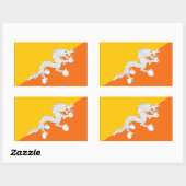 Sticker Rectangulaire Drapeau du Bhoutan (Feuille)