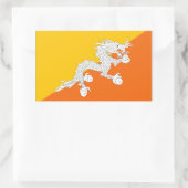 Sticker Rectangulaire Drapeau du Bhoutan (Sac)