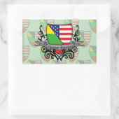 Sticker Rectangulaire Drapeau du Bouclier lituanien-américain (Sac)