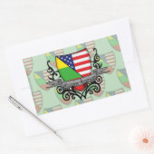 Sticker Rectangulaire Drapeau du Bouclier lituanien-américain (Enveloppe)