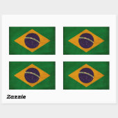 Sticker Rectangulaire Drapeau du Brésil (Feuille)