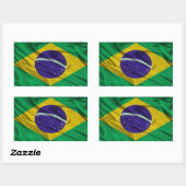 Sticker Rectangulaire Drapeau du Brésil (Feuille)