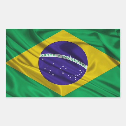Sticker Rectangulaire Drapeau du Brésil (Devant)