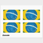 Sticker Rectangulaire Drapeau du Brésil (Feuille)