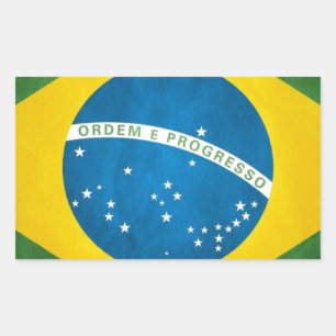 Sticker Rectangulaire Drapeau du Brésil
