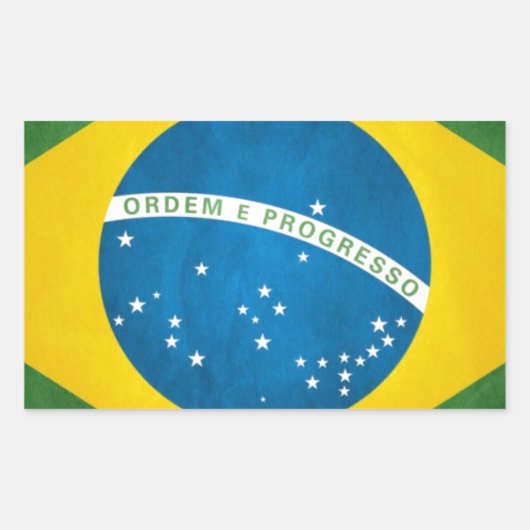 Sticker Rectangulaire Drapeau du Brésil (Devant)
