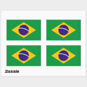 Sticker Rectangulaire Drapeau du Brésil (Feuille)