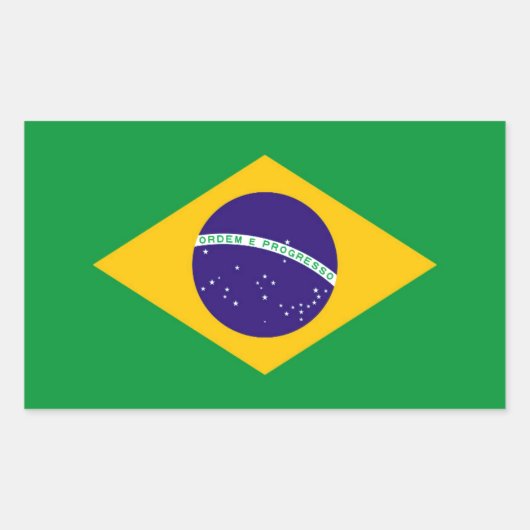 Sticker Rectangulaire Drapeau du Brésil (Devant)