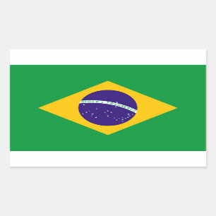 Sticker Rectangulaire Drapeau du Brésil
