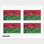 Sticker Rectangulaire Drapeau du Burkina Faso (Feuille)