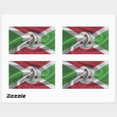 Sticker Rectangulaire Drapeau du Burundi (Feuille)