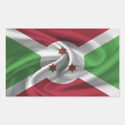Sticker Rectangulaire Drapeau du Burundi (Devant)
