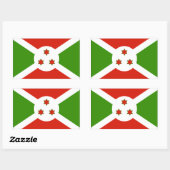 Sticker Rectangulaire Drapeau du Burundi (Feuille)