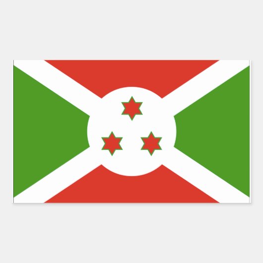 Sticker Rectangulaire Drapeau du Burundi (Devant)