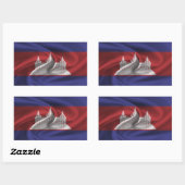 Sticker Rectangulaire Drapeau du Cambodge (Feuille)