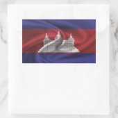 Sticker Rectangulaire Drapeau du Cambodge (Sac)