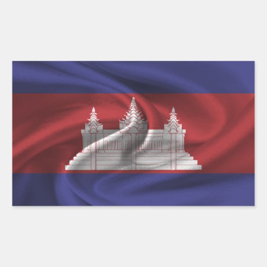 Sticker Rectangulaire Drapeau du Cambodge (Devant)