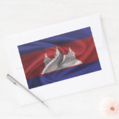 Sticker Rectangulaire Drapeau du Cambodge (Enveloppe)