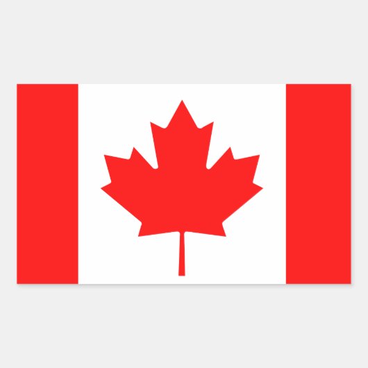 Sticker Rectangulaire Drapeau du Canada (Devant)