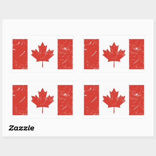 Sticker Rectangulaire Drapeau du Canada (Feuille)