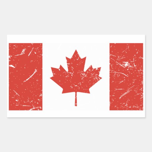 Sticker Rectangulaire Drapeau du Canada (Devant)