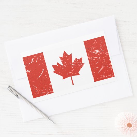 Sticker Rectangulaire Drapeau du Canada (Enveloppe)