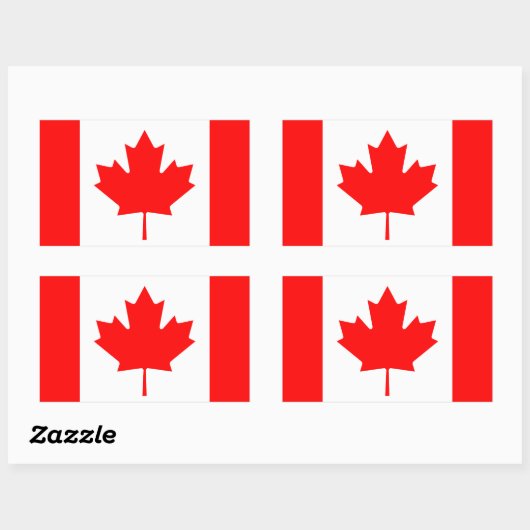 Sticker Rectangulaire Drapeau du Canada (Feuille)