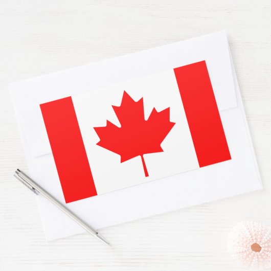 Sticker Rectangulaire Drapeau du Canada (Enveloppe)