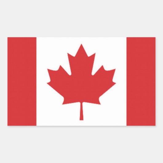 Sticker Rectangulaire Drapeau du Canada (Devant)